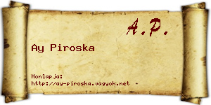 Ay Piroska névjegykártya