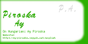 piroska ay business card